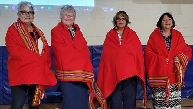 (l-r) Elders Elders Sandra Laliberte, Irene Sharp, Louise Oelke and Mary Morin